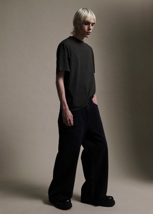 Chemises Agolde Asha Mock Neck Tee Homme Noir | SJKXU-6825