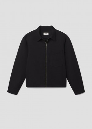 Chemises Agolde Atlas Zip Shirt Homme Noir | TGUVC-1287