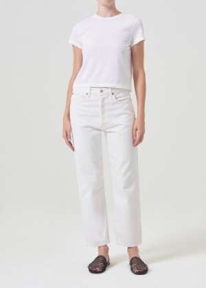 Denim Agolde 90's Crop Mid Rise Straight Femme Fortune Cookie | IWTQZ-7960