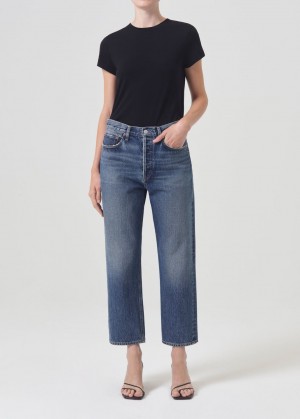 Denim Agolde 90's Crop Mid Rise Straight Femme Imagine | NKHSA-0743