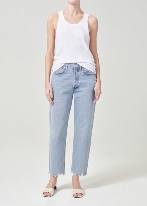 Denim Agolde 90's Crop Mid Rise Straight Femme Nerve | OIYDC-9458