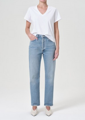 Denim Agolde 90's Pinch Waist High Rise Straight Femme Harmonic | TXMFU-0264