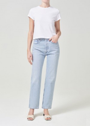 Denim Agolde 90's Pinch Waist High Rise Straight Femme Focus | YIXZM-0542