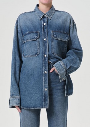 Denim Agolde Camryn Shirt Femme Swing | LMQIR-1629