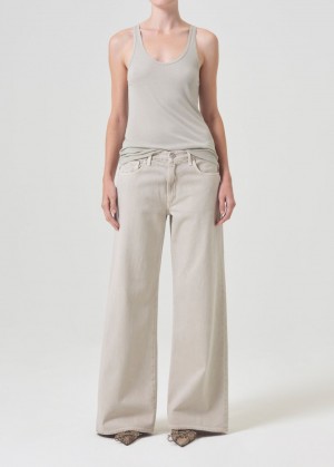 Denim Agolde Clara Low Rise Baggy Flare Femme Tusk | ICONG-5912
