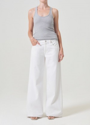 Denim Agolde Clara Low Rise Baggy Flare Femme Milkshake | RGDCT-5320