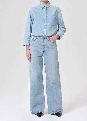 Denim Agolde Dame High Rise Wide Leg No Cuff Femme Conflict | BAKYC-1954