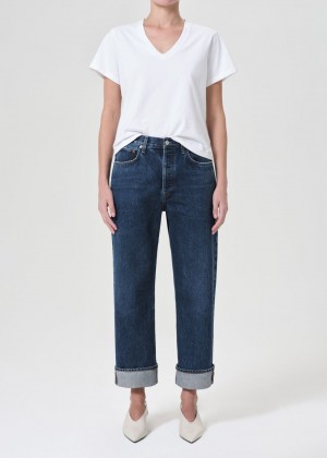 Denim Agolde Fran Low Slung Straight Femme Enamour | FSTOQ-3678