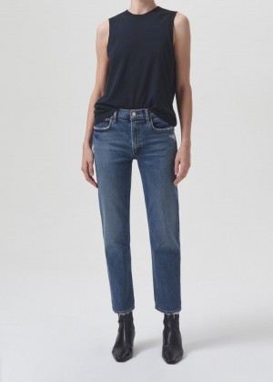 Denim Agolde Kye Mid Rise Straight Crop STRETCH Femme Notion | ZRPUF-1320