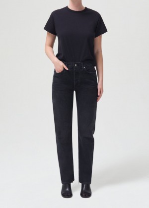 Denim Agolde Lana Mid Rise Straight Femme Conduct | RVSIE-1843