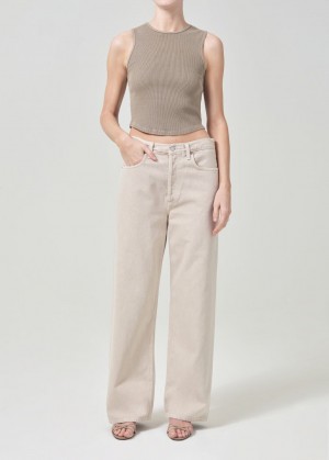Denim Agolde Low Slung Baggy 30.5 Femme Tusk | XZMAY-3608