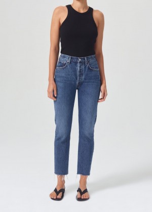 Denim Agolde Riley High Rise Straight Crop Femme Sphere | JAQFN-2716