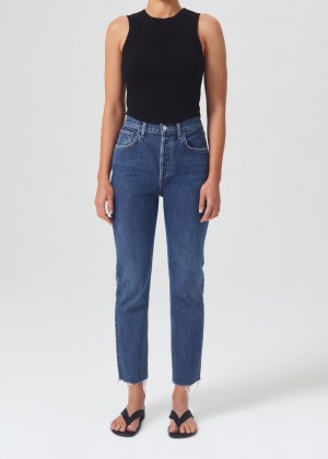 Denim Agolde Riley High Rise Straight Crop Stretch Femme Escape | WTGRS-5924
