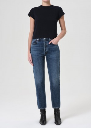 Denim Agolde Riley High Rise Straight Crop Femme Control | ZWRSB-8496
