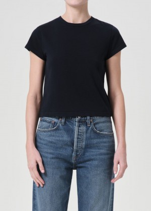 Hauts Agolde Adine Shrunken Tee Femme Storm | TVFBM-7345