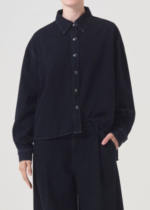 Hauts Agolde Aiden High Low Shirt Femme Dispute | SFVLA-9176
