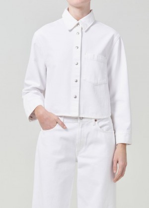 Hauts Agolde Dagmar Shirt Femme Milkshake | RUOKA-4570