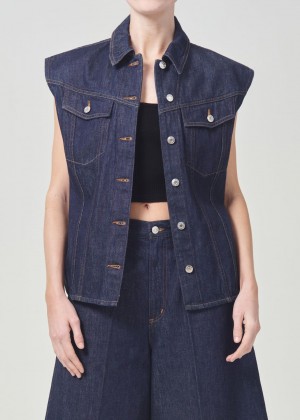 Hauts Agolde Evan Shirt Femme Pure | SBVRC-9241