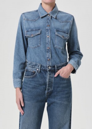 Hauts Agolde Glinda Shirt Femme Rhythm | IESRX-5928