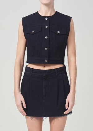 Hauts Agolde Leo Vest Femme Smudge | EDOKX-7038