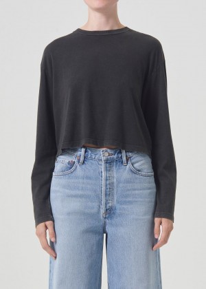 Hauts Agolde Mason Crop Tee Femme Fracture | WPOMY-7246