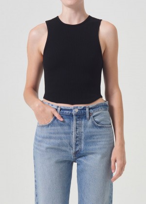 Hauts Agolde Nova Tank Femme Noir | DPXSZ-1092