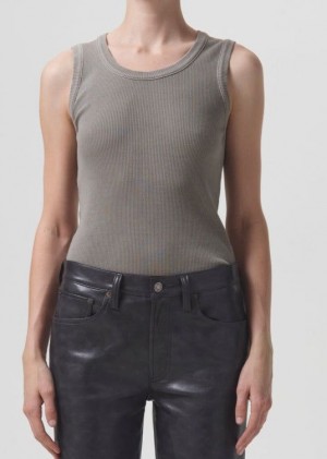 Hauts Agolde Poppy Tank Femme Drab | RTSPC-3562