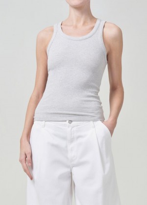 Hauts Agolde Poppy Tank Femme Grise | JIZOP-7365