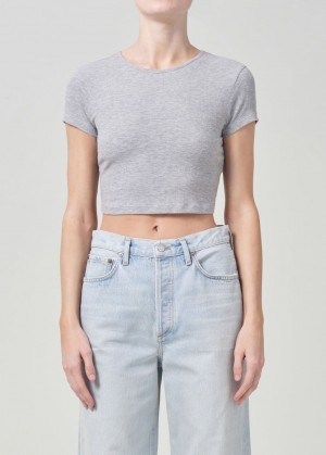 Hauts Agolde Savannah Tee Femme Grise | TVLZD-4357