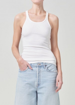 Hauts Agolde Zane Tank Femme Blanche | AVOUH-5361