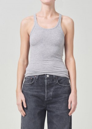 Hauts Agolde Zane Tank Femme Grise | FIPHY-3781