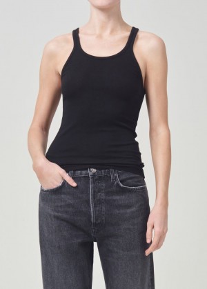 Hauts Agolde Zane Tank Femme Noir | TXFHM-1327