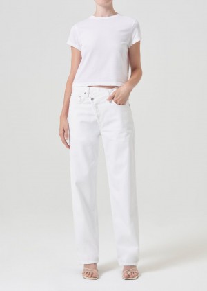 Jean Agolde Criss Cross Upsized Jean Femme Milkshake | GPJZK-7196