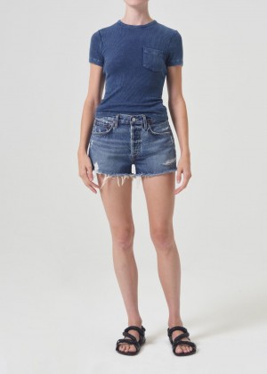 Short Agolde Parker Vintage Cut Off Short Femme Noir | HWSOR-0264
