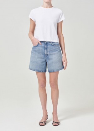 Short Agolde Stella High Rise Short Femme Mode | SYBLK-7650