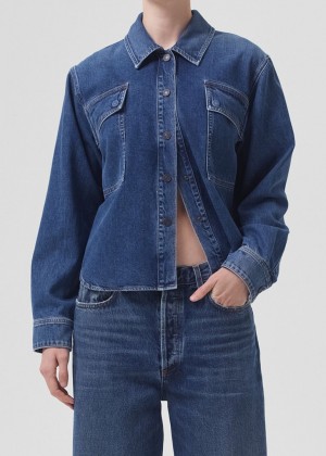 Vestes Agolde Beck Shirt Jacket Femme Believe | KUMPJ-9341