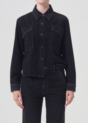 Vestes Agolde Beck Shirt Jacket Femme Intense | QMFXV-5204