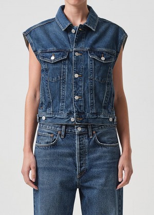 Vestes Agolde Charli Vest Femme Filter | XBNHO-7538