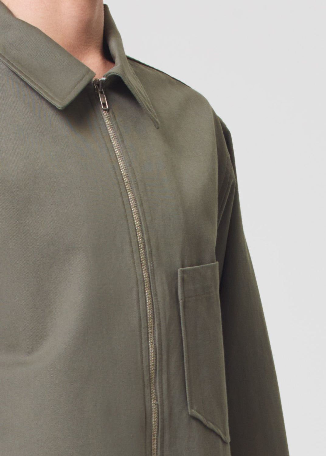 Chemises Agolde Atlas Zip Shirt Homme Moss | OLCUM-1890