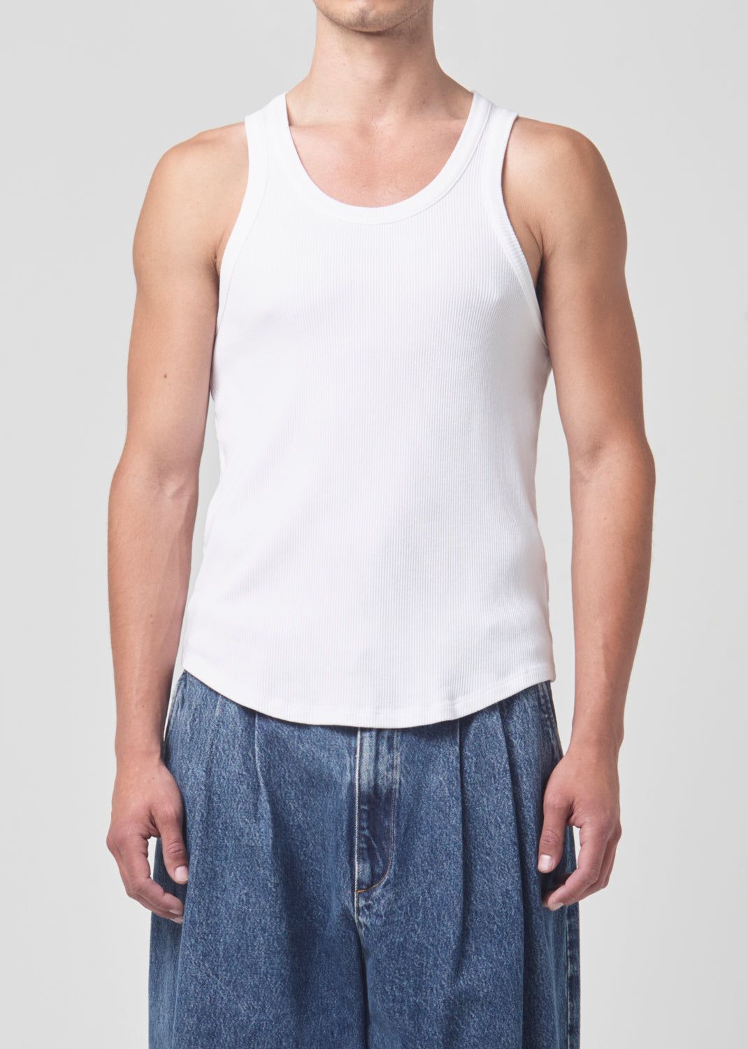 Chemises Agolde Morris Tank Homme Blanche | ZXQNB-0172