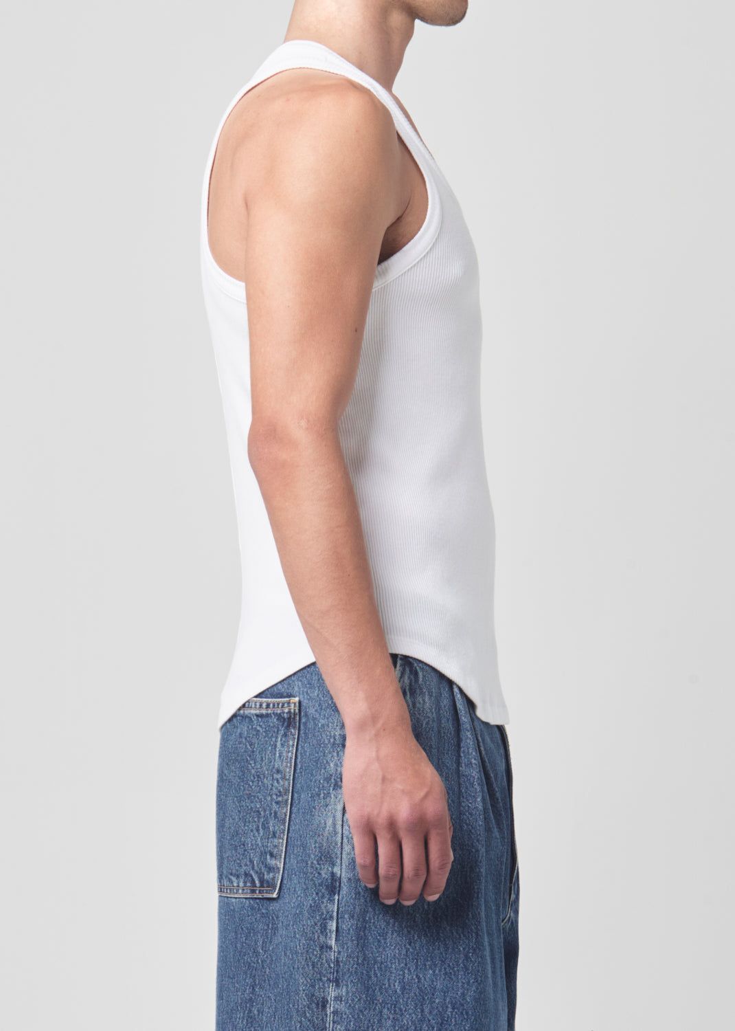 Chemises Agolde Morris Tank Homme Blanche | ZXQNB-0172