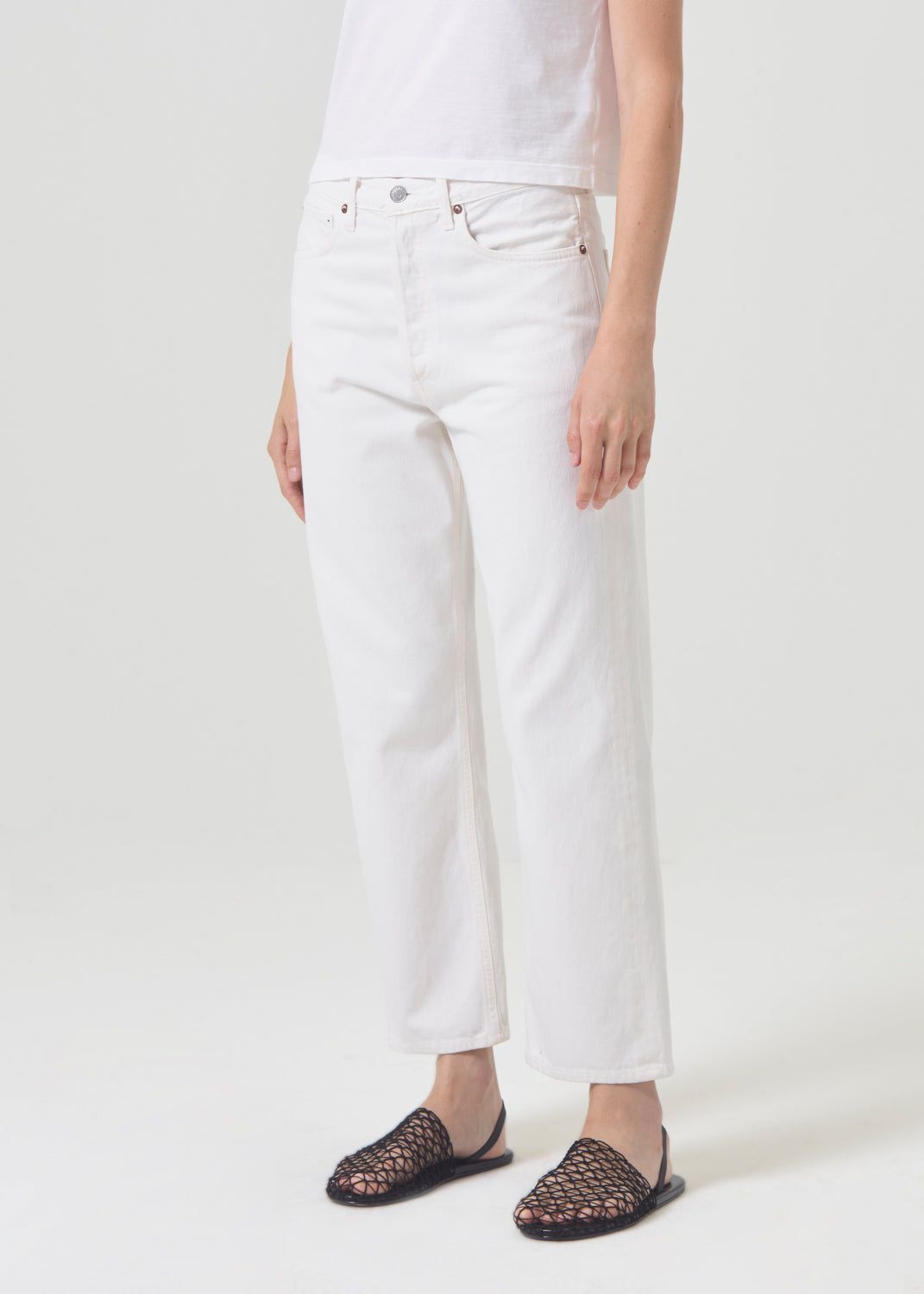Denim Agolde 90's Crop Mid Rise Straight Femme Fortune Cookie | IWTQZ-7960