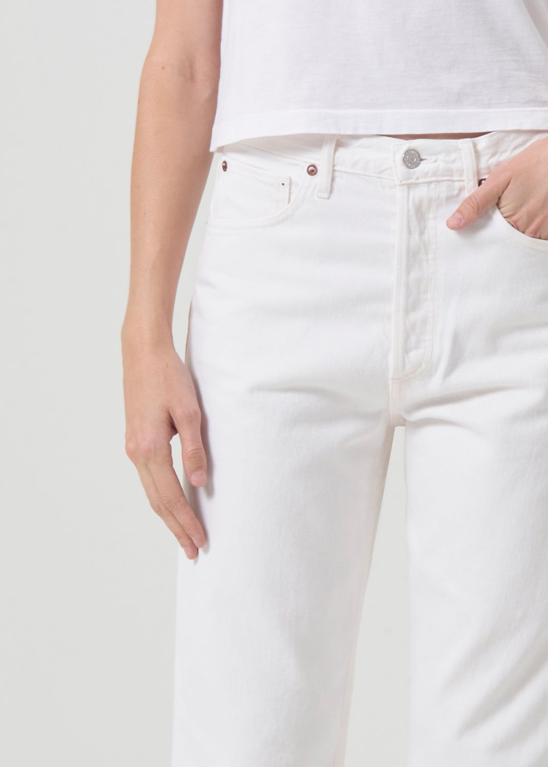 Denim Agolde 90's Crop Mid Rise Straight Femme Fortune Cookie | IWTQZ-7960