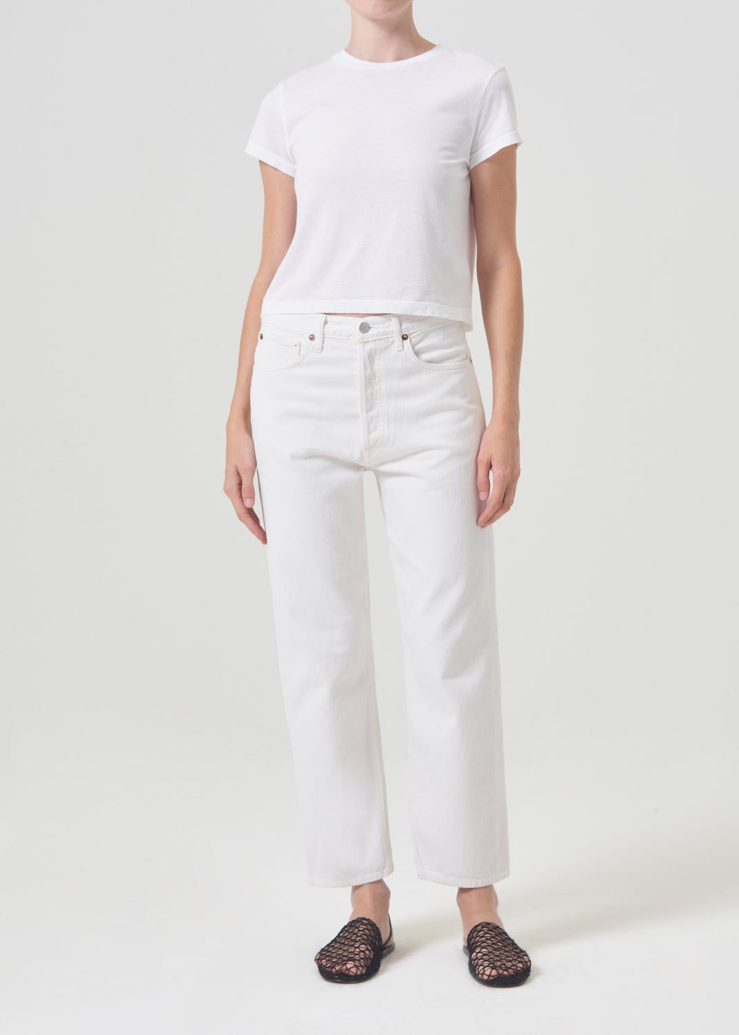 Denim Agolde 90\'s Crop Mid Rise Straight Femme Fortune Cookie | IWTQZ-7960