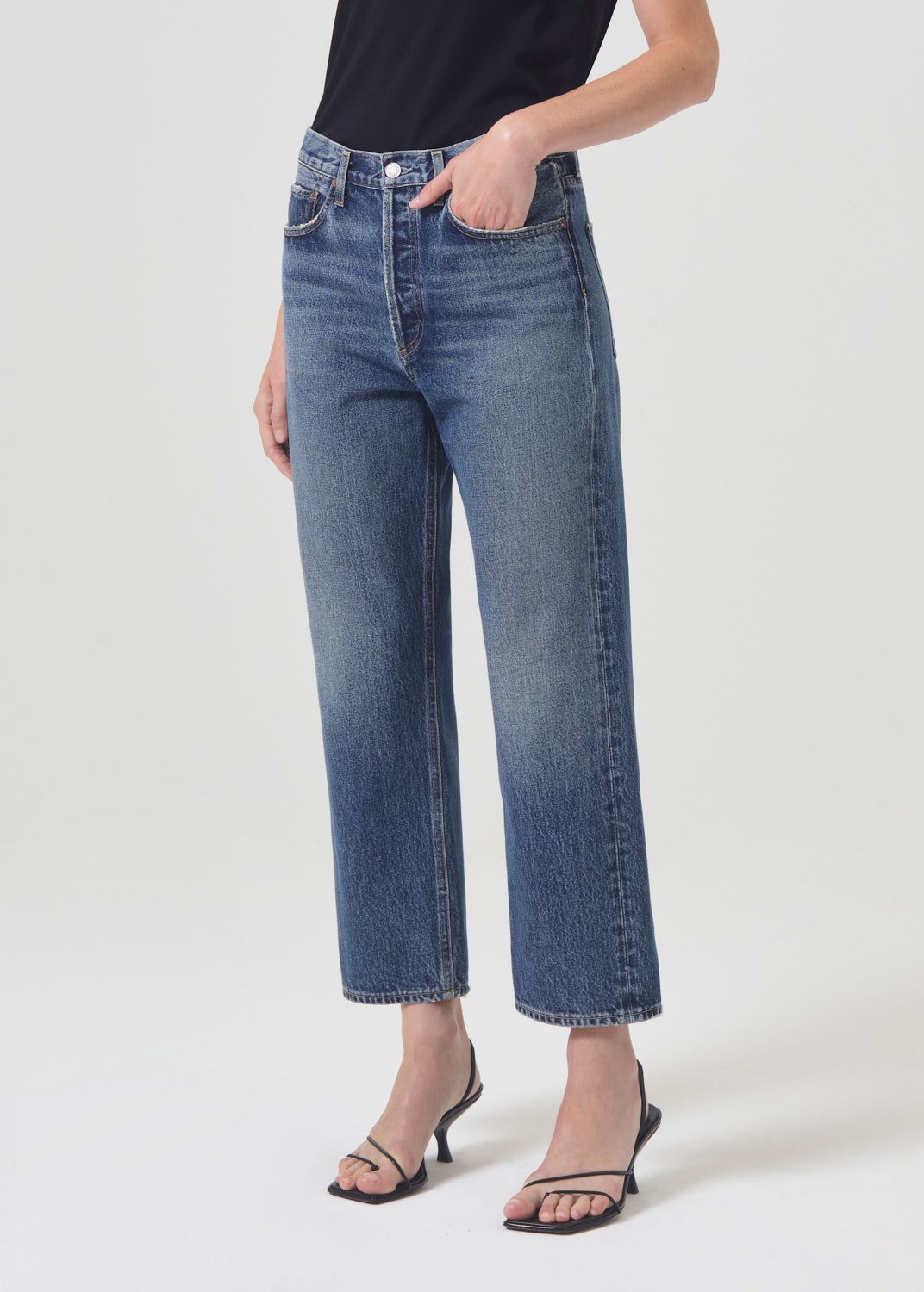 Denim Agolde 90's Crop Mid Rise Straight Femme Imagine | NKHSA-0743