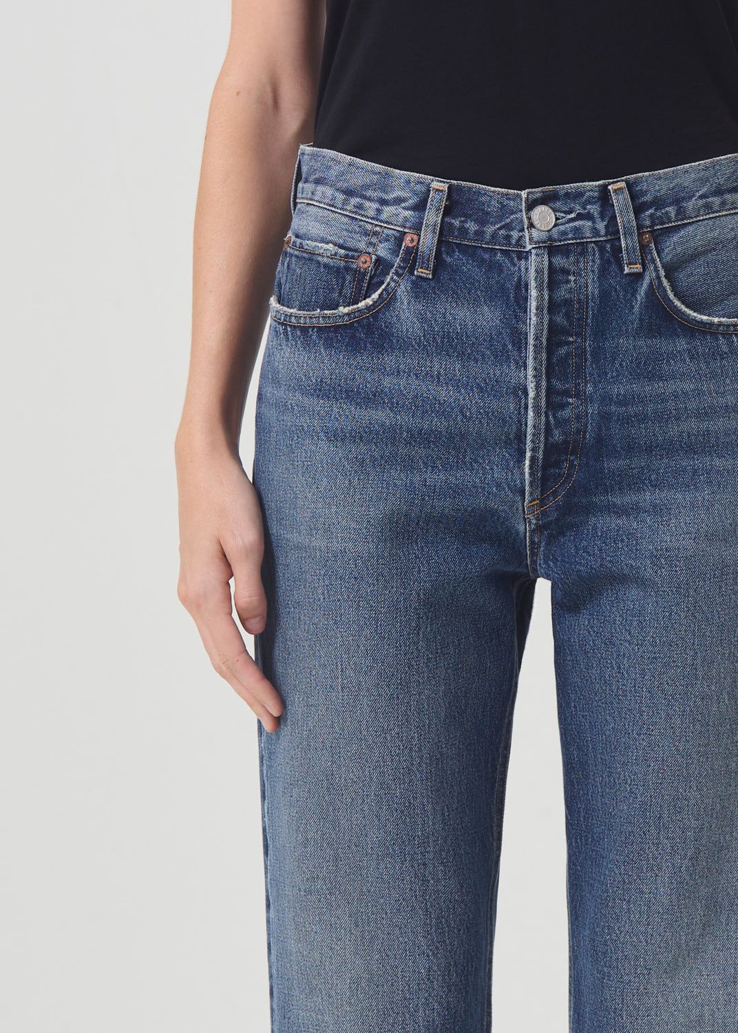 Denim Agolde 90's Crop Mid Rise Straight Femme Imagine | NKHSA-0743