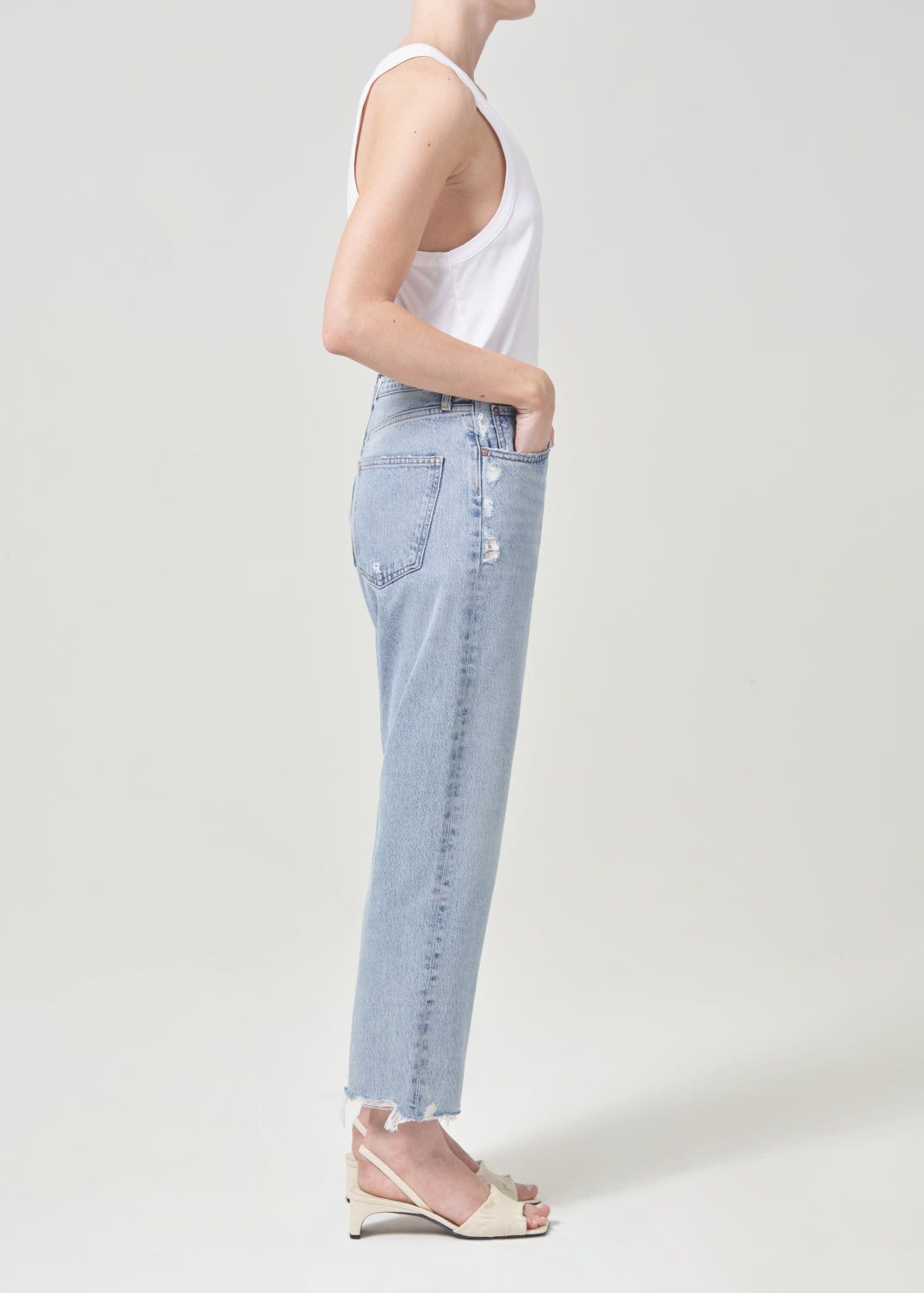 Denim Agolde 90's Crop Mid Rise Straight Femme Nerve | OIYDC-9458