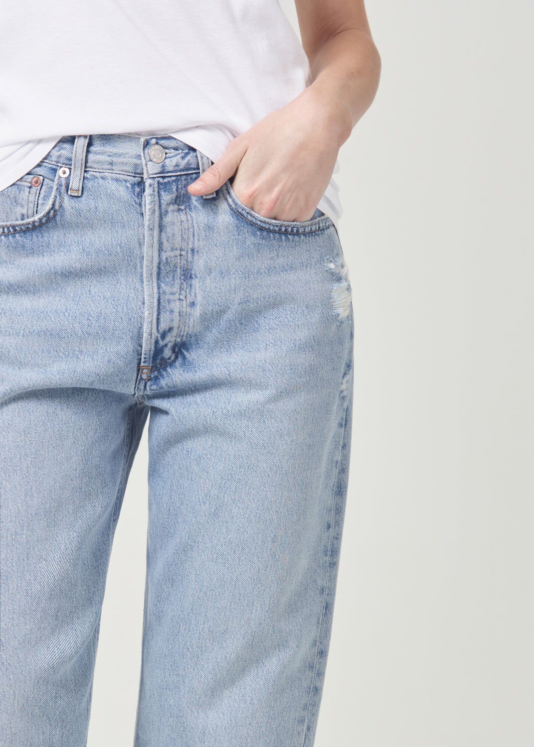 Denim Agolde 90's Crop Mid Rise Straight Femme Nerve | OIYDC-9458