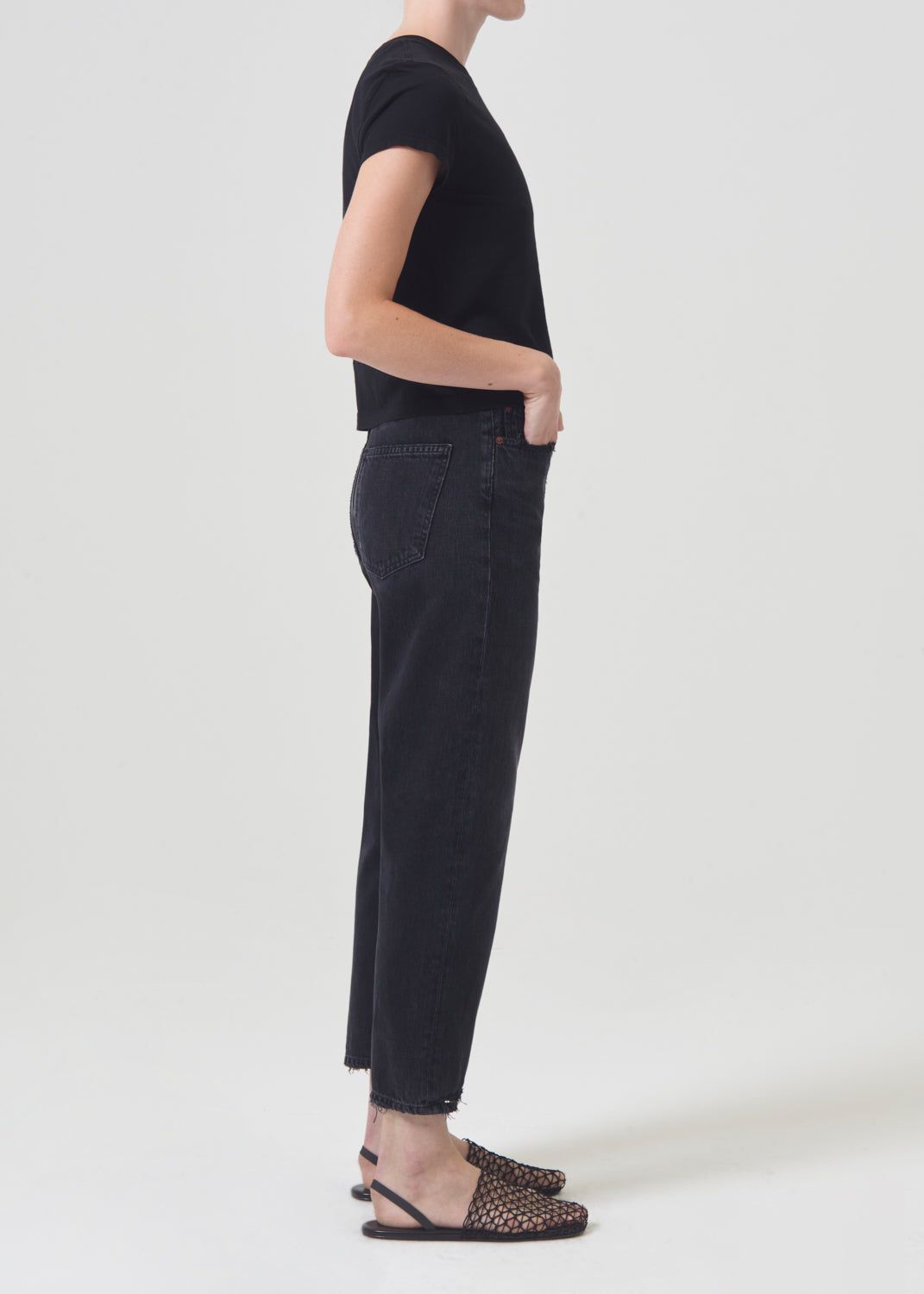 Denim Agolde 90's Crop Mid Rise Straight Femme Tar | EZJUB-9285