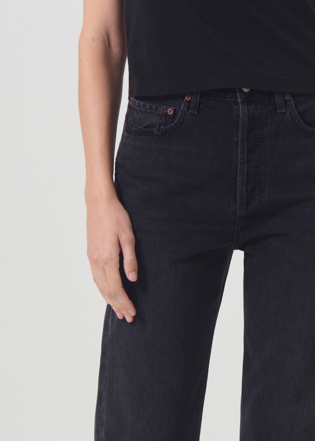 Denim Agolde 90's Crop Mid Rise Straight Femme Tar | EZJUB-9285